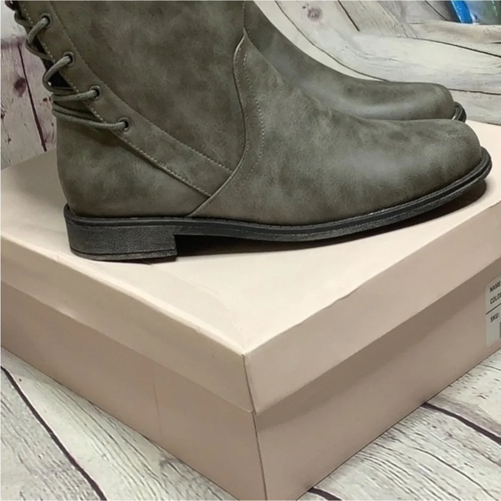JUSTFAB Charcoal Elettra lace back boots
